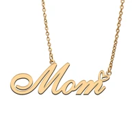 love heart mom name necklace for women stainless steel gold silver nameplate pendant femme mother child girls gift