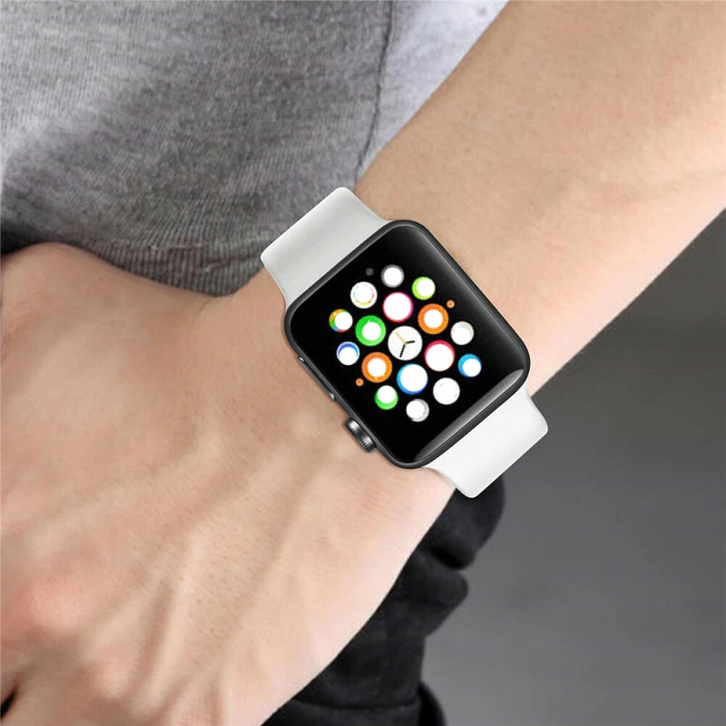 Силиконовый сменный спортивный ремешок 38 мм 40 мм для Apple Watch Series 1 2 3 4 42 мм 44 мм ремешок на запястье для iWatch Sport Edition