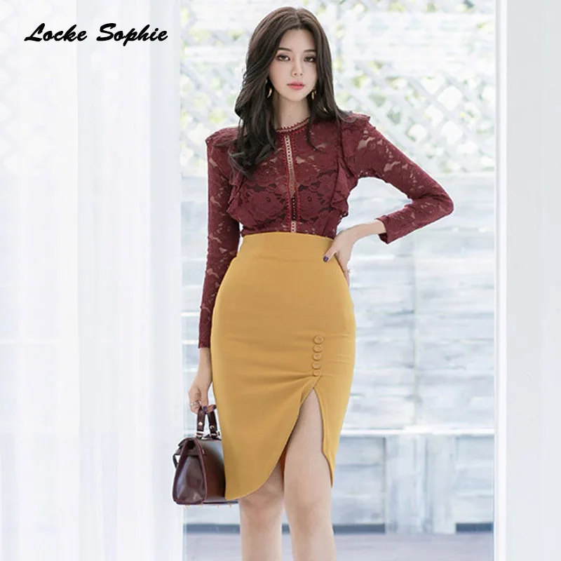 Комплект из 2 предметов Женский костюм-двойка топы и юбки зима 2020 смесь хлопка