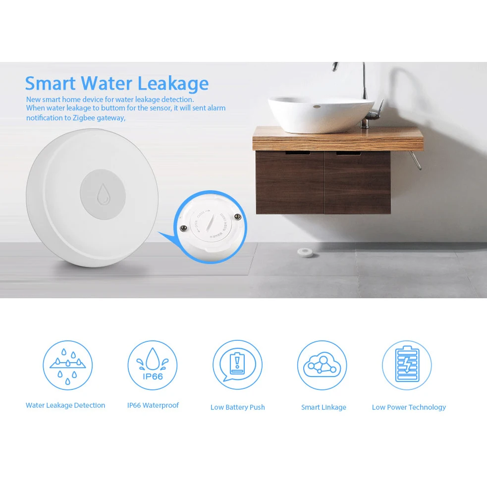 Беспроводной погружной датчик Zigbee детектор утечки воды для дома с дистанционным