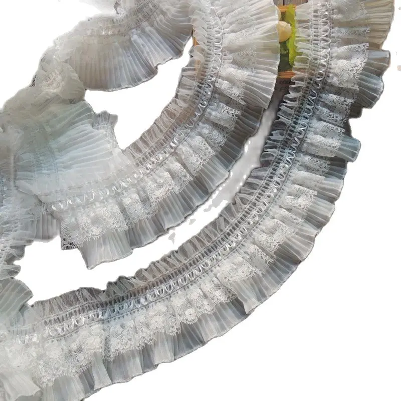 1 ярд последняя вышивка кружевная ткань 8 см черно-белая шифоновая эластичная