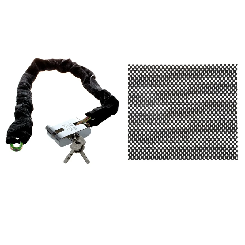 

1 Pcs Car Anti Non Slip Sticky Mat Pad & 1 Pcs 132cm Reinforced Motorcycle Bicycle Chain Lock