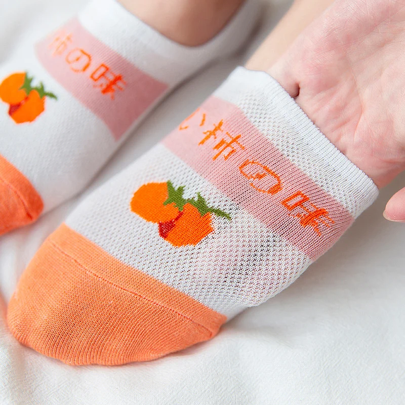 Короткие носки с фруктовым принтом Женские летние хлопковые короткие