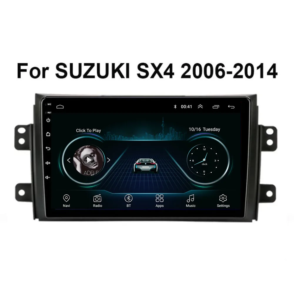 

Автомагнитола 2 din на Android с gps для Suzuki SX4 2006, 2007, 2008, 2009, 2010, 2011, 2012, 2017, 2 din, магнитола, стерео, Wi-Fi, автомобильный dvd-плеер
