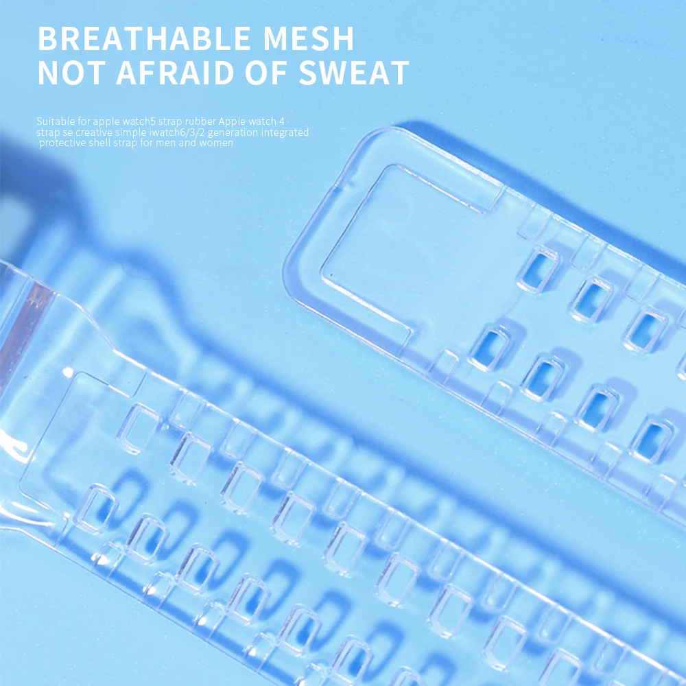 

Newest Strap+case for Apple Watch Band Series 6 SE 54 321 Transparent for Iwatch bracelet 38mm 40mm 42mm 44mm Watchband bracelet