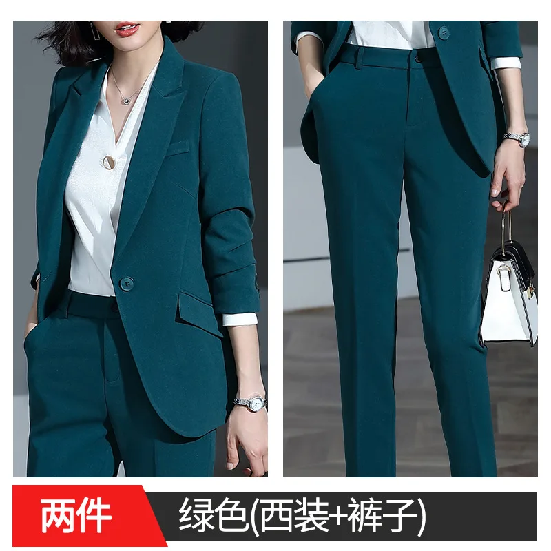 Pants suit Женские костюмы, осень и зима, новые, с одной пряжкой, модные, профессиональное украшение, облегающие брюки, Женский костюм из двух частей - Цвет: Pants suit