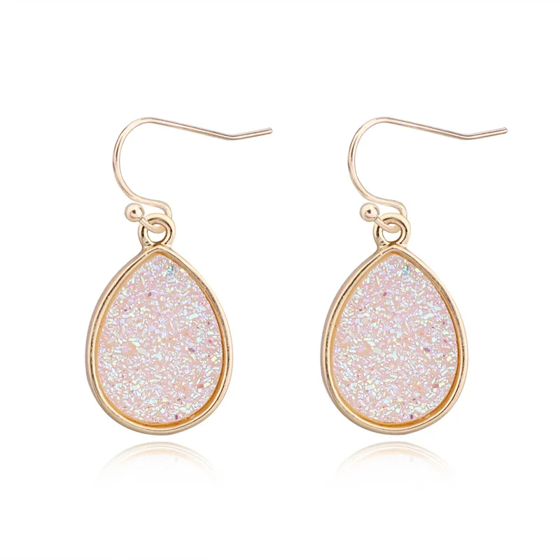 Водопада красочные Druzy Drusy Серьги Мини Смола Мода известный бренд дизайнер