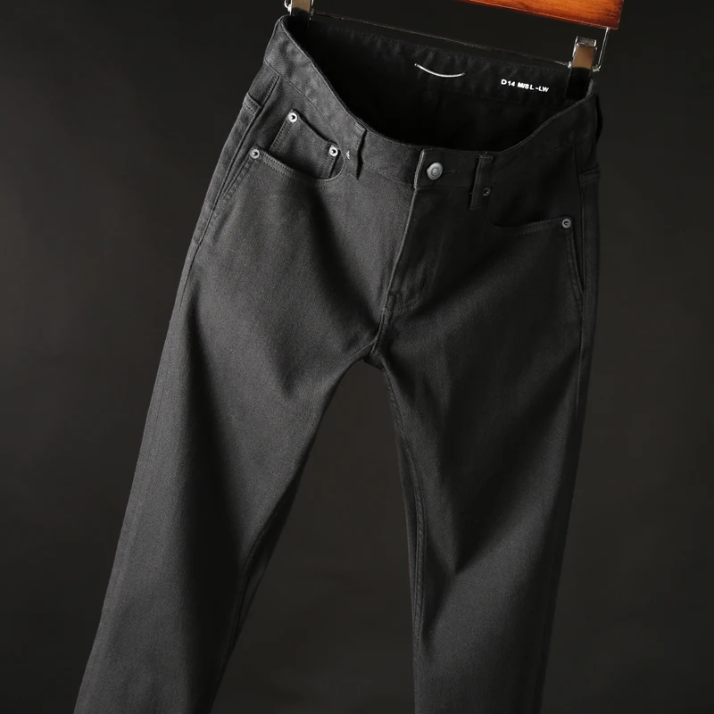 

Autumn and winter black pants simple and versatile Slim small straight pants classic business casual twill jeans men