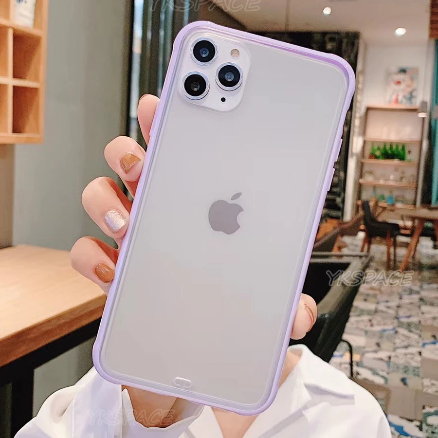 6 цветов прозрачный матовый чехол для телефона iPhone X XR XS 11 12 Mini Pro Max 6s 7 8 Plus SE 2020