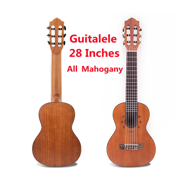 

Мини-гитара Guitalele, из красного дерева, матовая, 6 струн, для акустической гитары