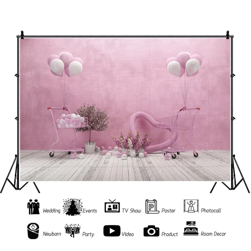 Розовые Настенные Цветы Корзина воздушные шары сердце любовь свадьба фото фон