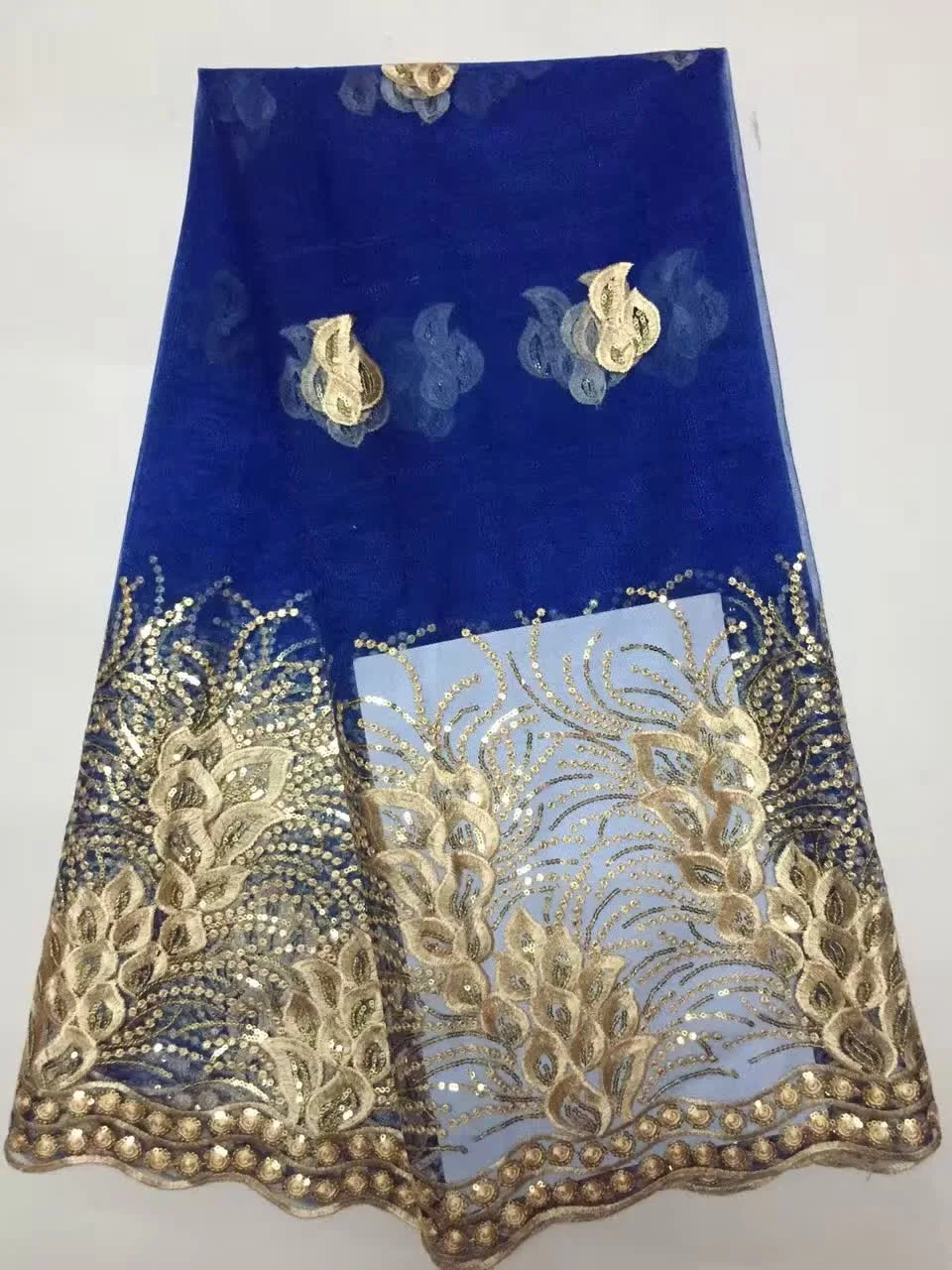 

Orange Lace Fabric High Quality African Tulle Lace with Stones Embroidery French Cord Lace Fabric for Wedding Dress D8905