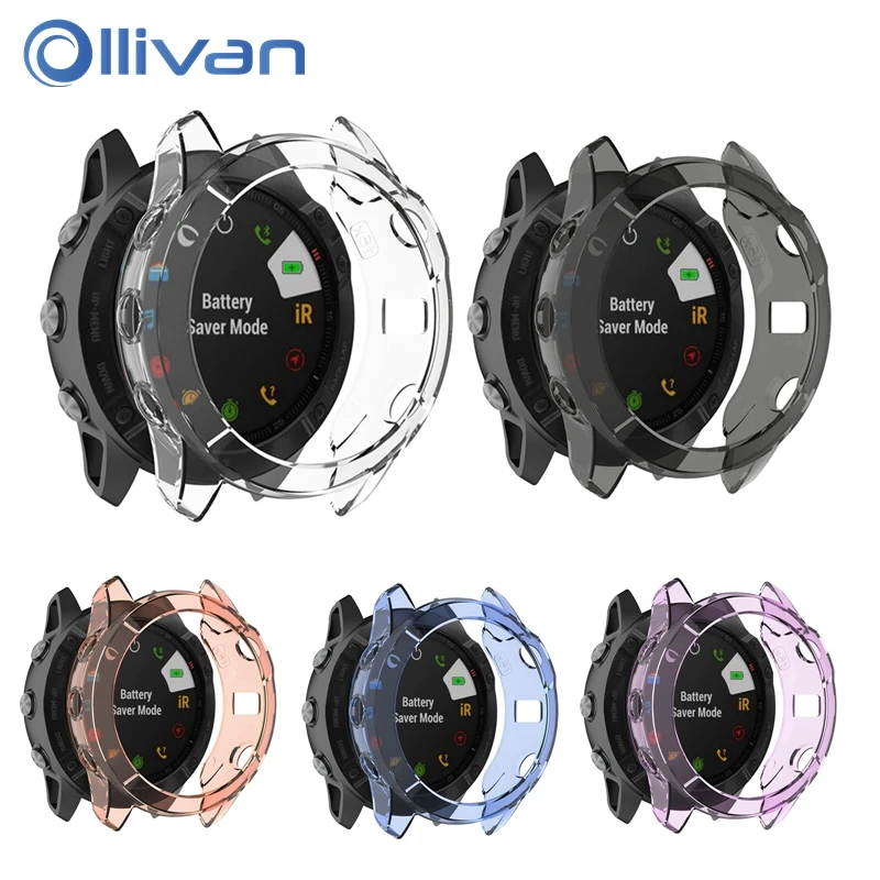 Ультратонкий Прозрачный чехол для смарт часов Garmin fenix 6X мягкий защитный