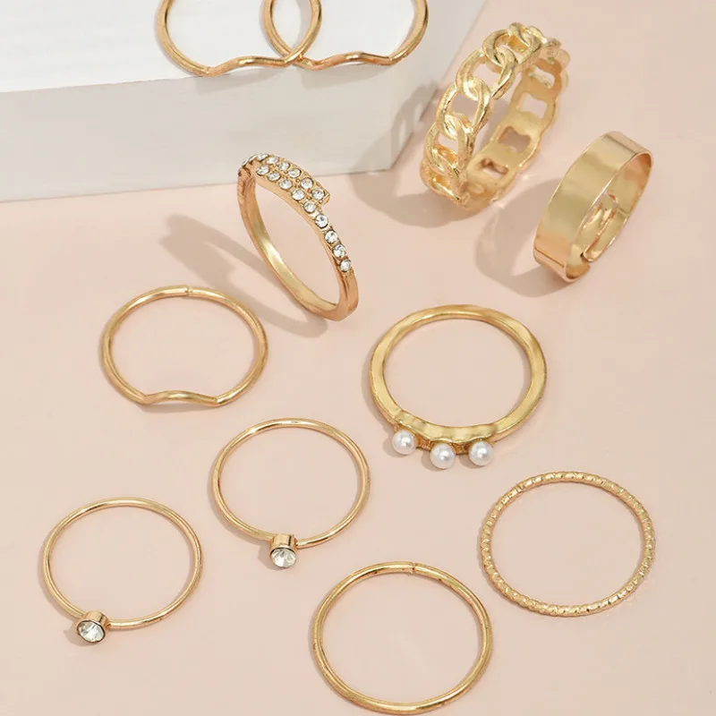 Кольца для женщин очаровательные ювелирные изделия в винтажном стиле 11 шт./компл.