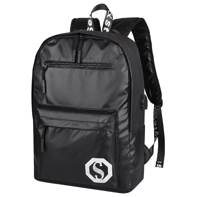 Глянцевый черный мужской рюкзак SenkeyStyle модный для ноутбука 2021 водонепроницаемый