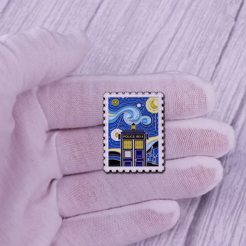 

DZ1565 Vintage Starry Night Creativity Enamel Pins Badge for Backpack Collar Lapel Pin Hat Jewelry Birthday Gifts for Friends