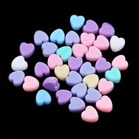 100pcs heart spacer beads colorful acrylic loose beads for jewelry making handmade bracelet beaded accessories diy