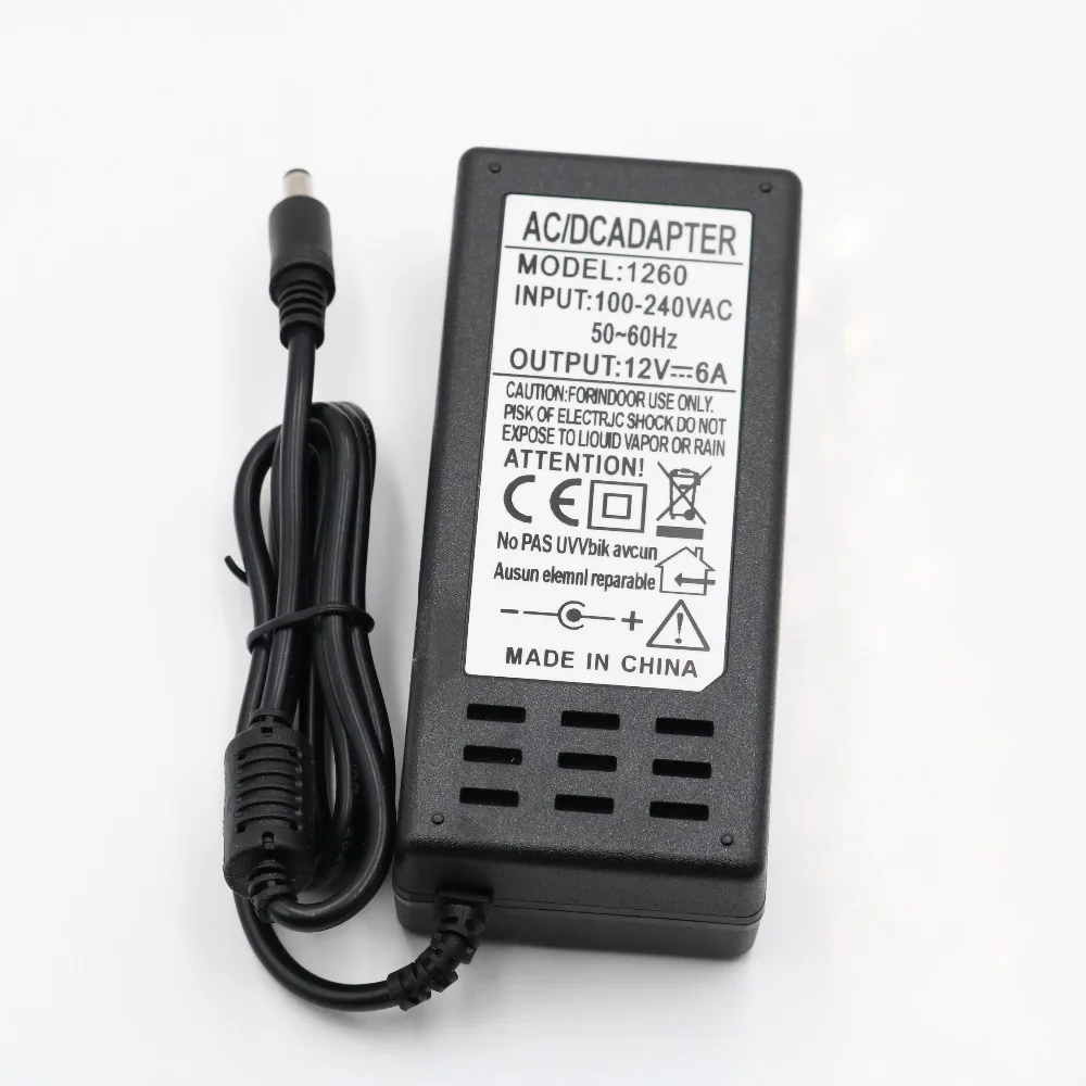 12 V 6A Питание DC12V адаптер 6A трансформатор переменного тока 110V 220 V 220 V DC/DC 12 вольт 12В преобразователь для Светодиодные ленты