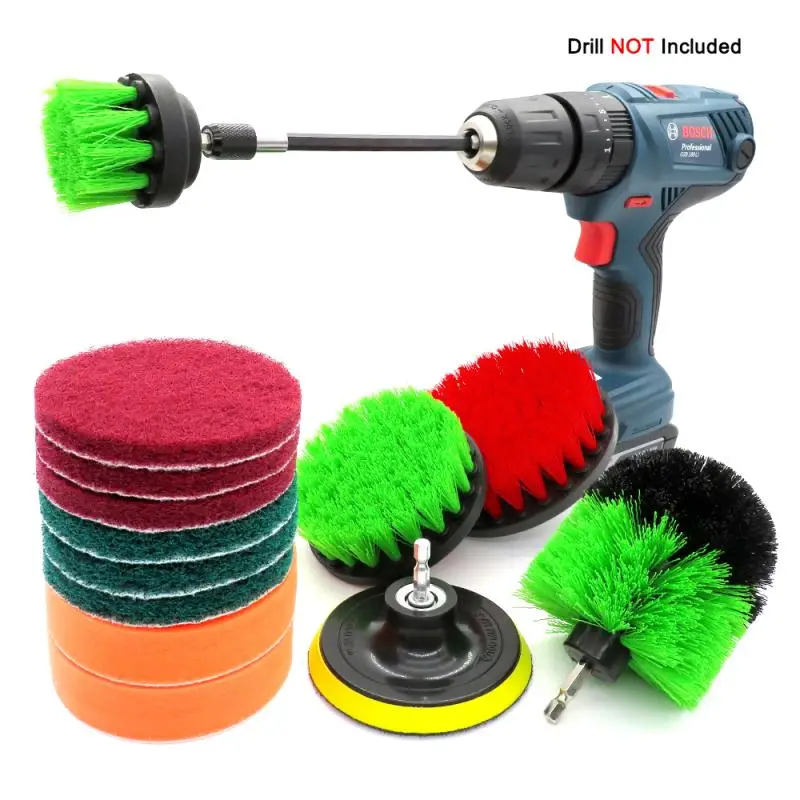 

The electric drill is converted into a brush to clean the brush head. Household car wash, waxing and polishing disc 14-piece set