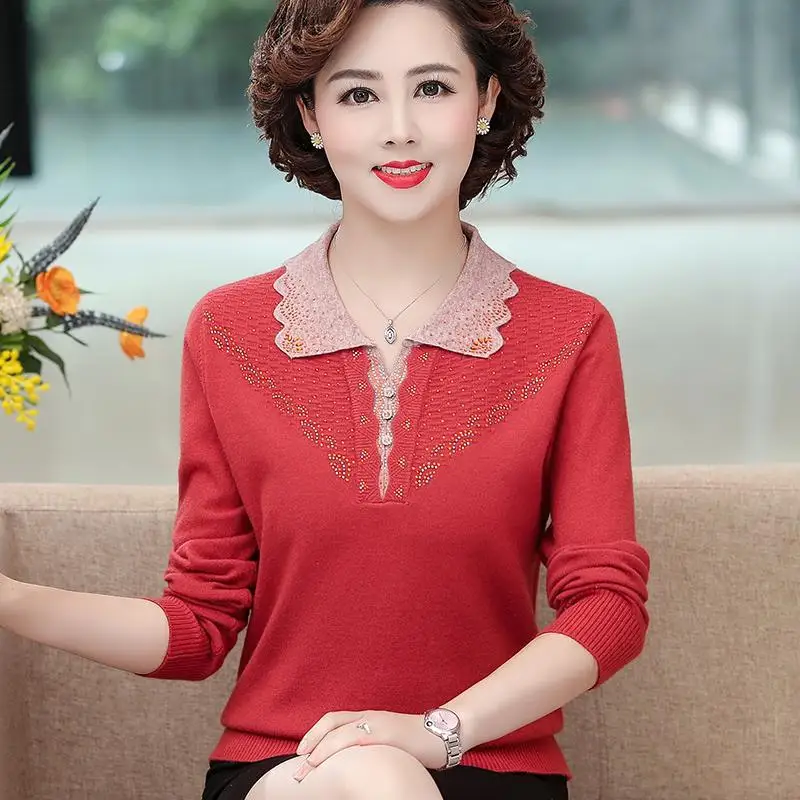 2021 женские кашемировые свитера для среднего возраста пуловеры размера плюс 4XL