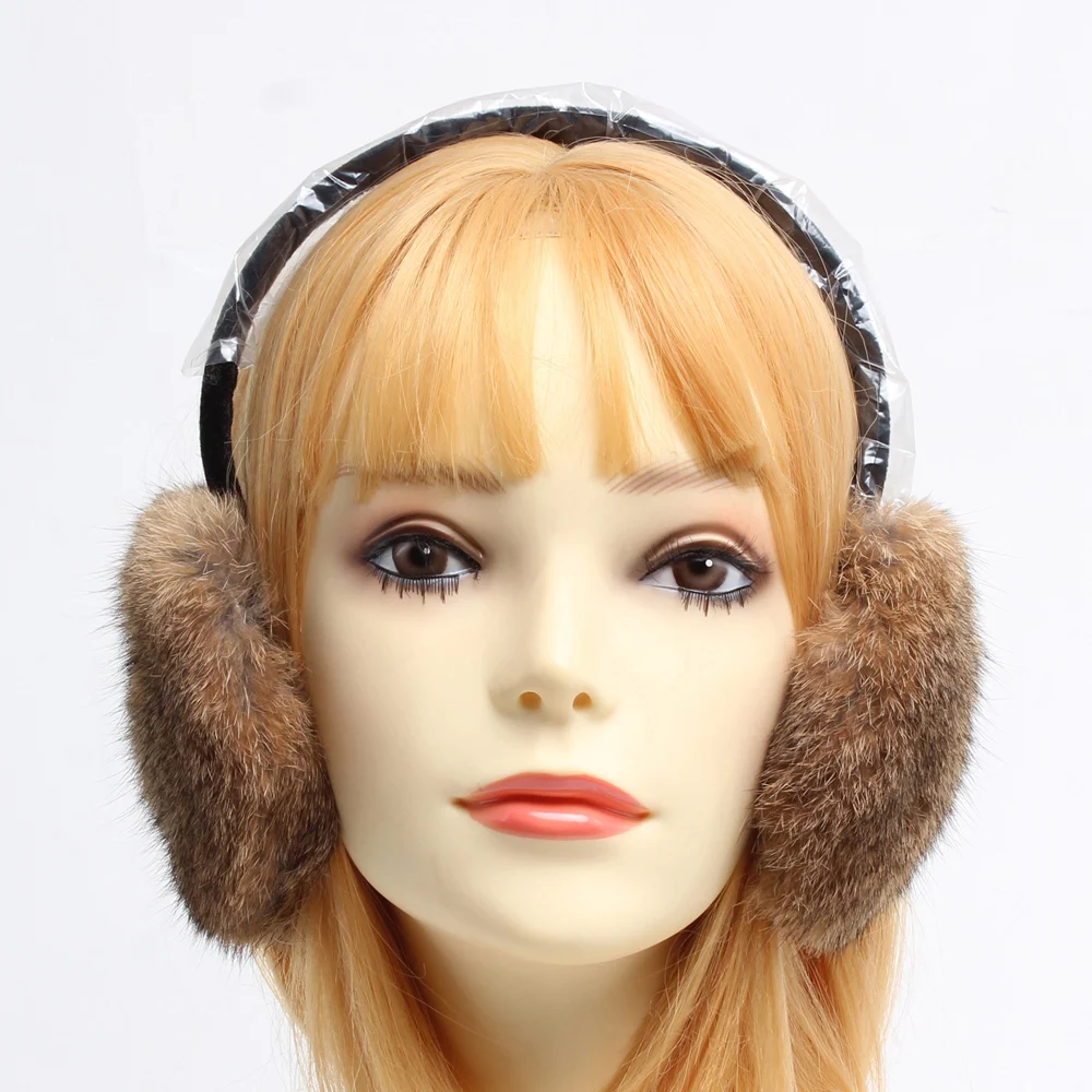 Женский Настоящий мех кролика наушники для женщин женская зимняя обувь из