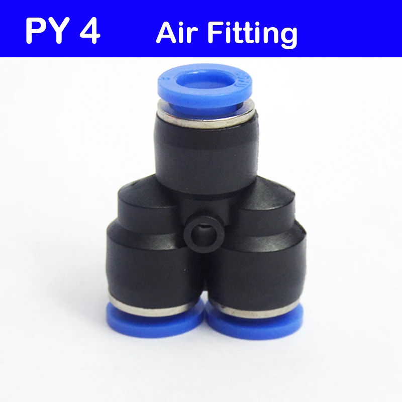 

High quality PY4 100Pcs 4mm Air Pneumatic Tube Y Quick Connector One Touch Push In Fitting