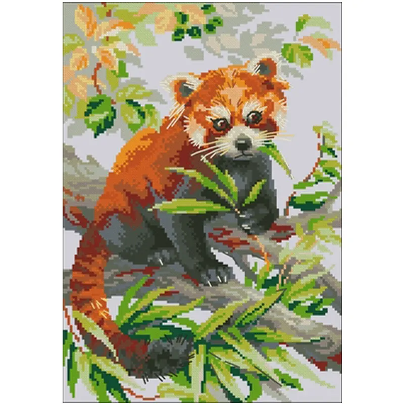 

Red panda patterns Counted Cross Stitch 11CT 14CT 18CT DIY Chinese Cross Stitch Kits Embroidery Needlework Sets