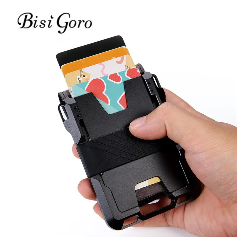 BISI GORO/2021 для мужчин и женщин бумажник RFID смарт держатель ID карты высокое качество
