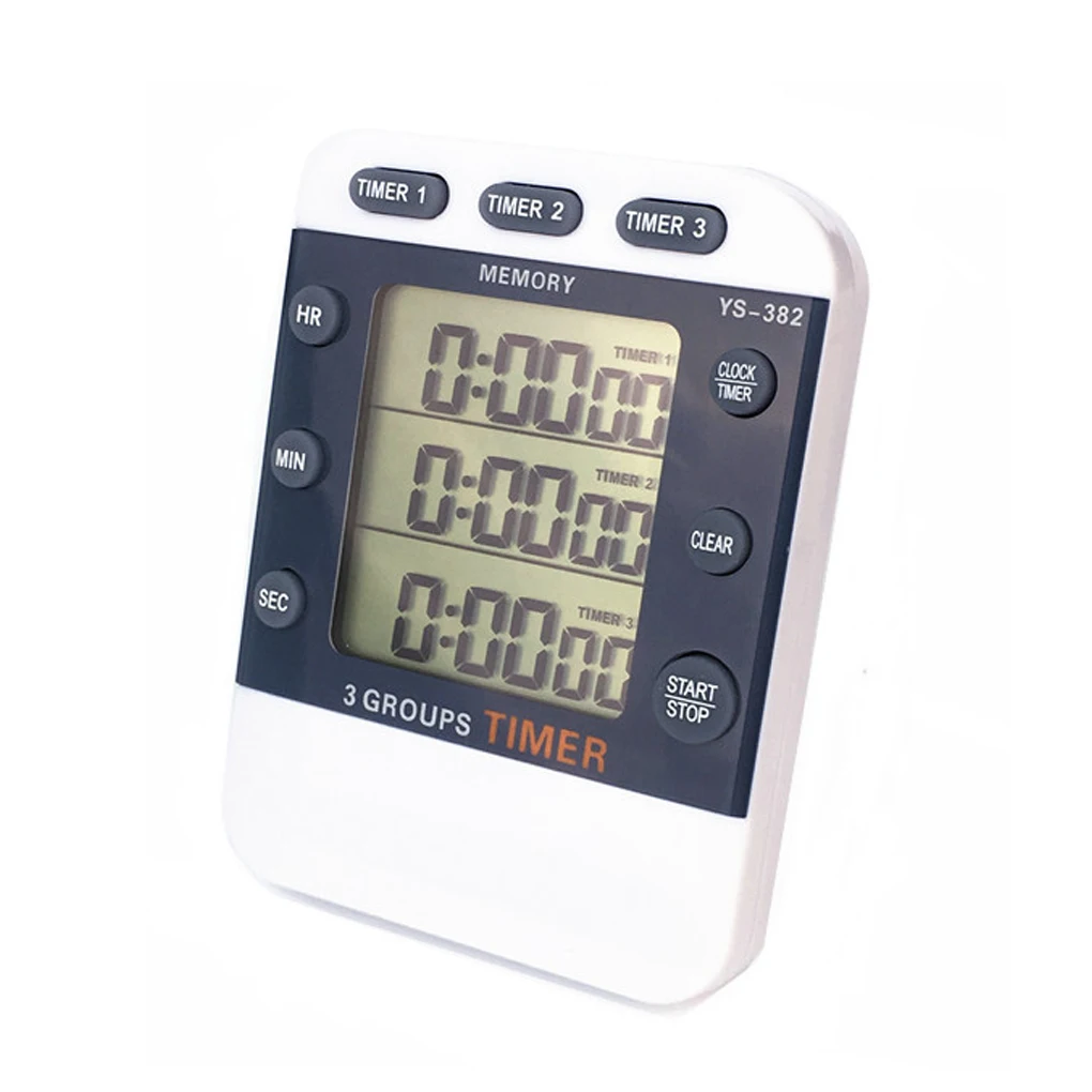 

Digital Kitchen Cooking Timer Clock Digital Display 3 Channels Simultaneous Timing Countdown Up Time Counter Cooking Tools