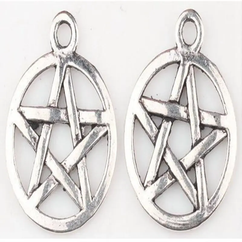 10 шт./упак. винтажные Бронзовые Подвески в виде супернатуральной пентаграммы
