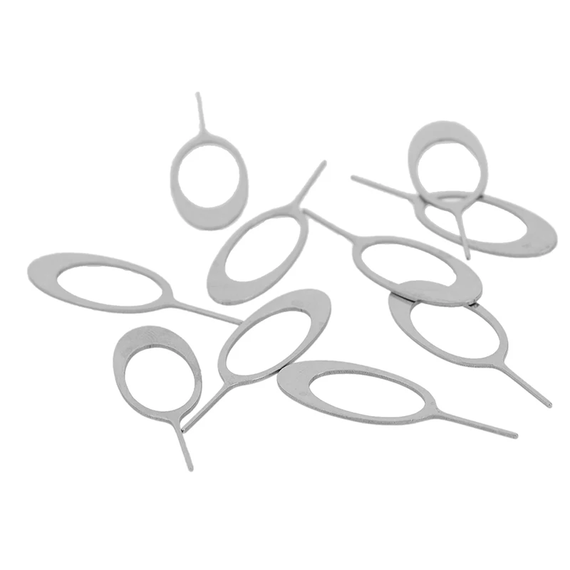 

10pcs Sim Card Tray Removal Eject Pin Key Tool Stainless Steel Needle for iPhone for Samsung for Huawei