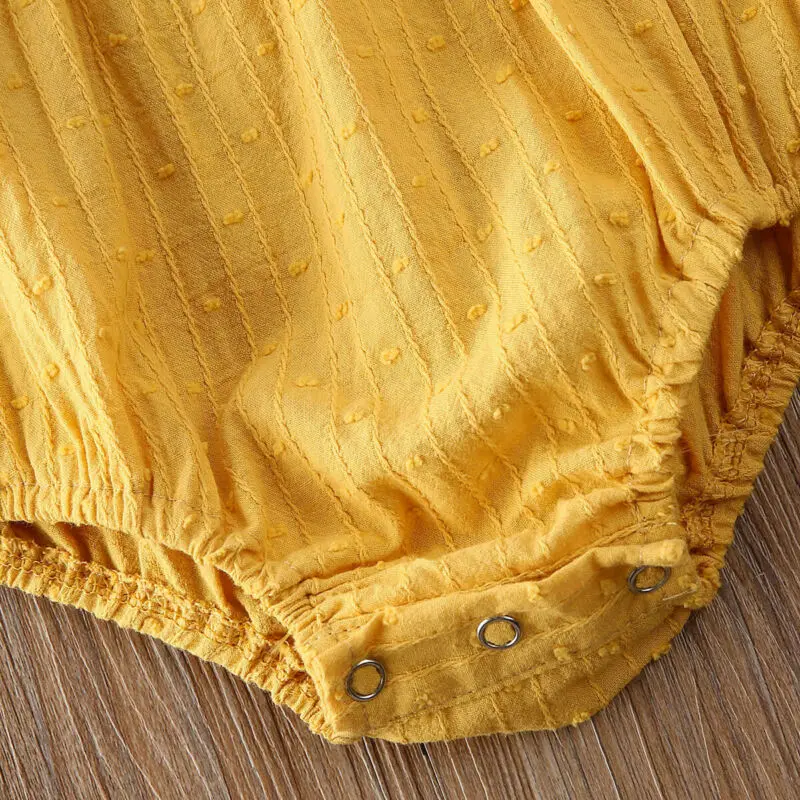 

2019 Fashion Cute Newborn Kids Baby Girl Solid Ruffle Long Sleeve Romper Jumpsuit Top Blouse