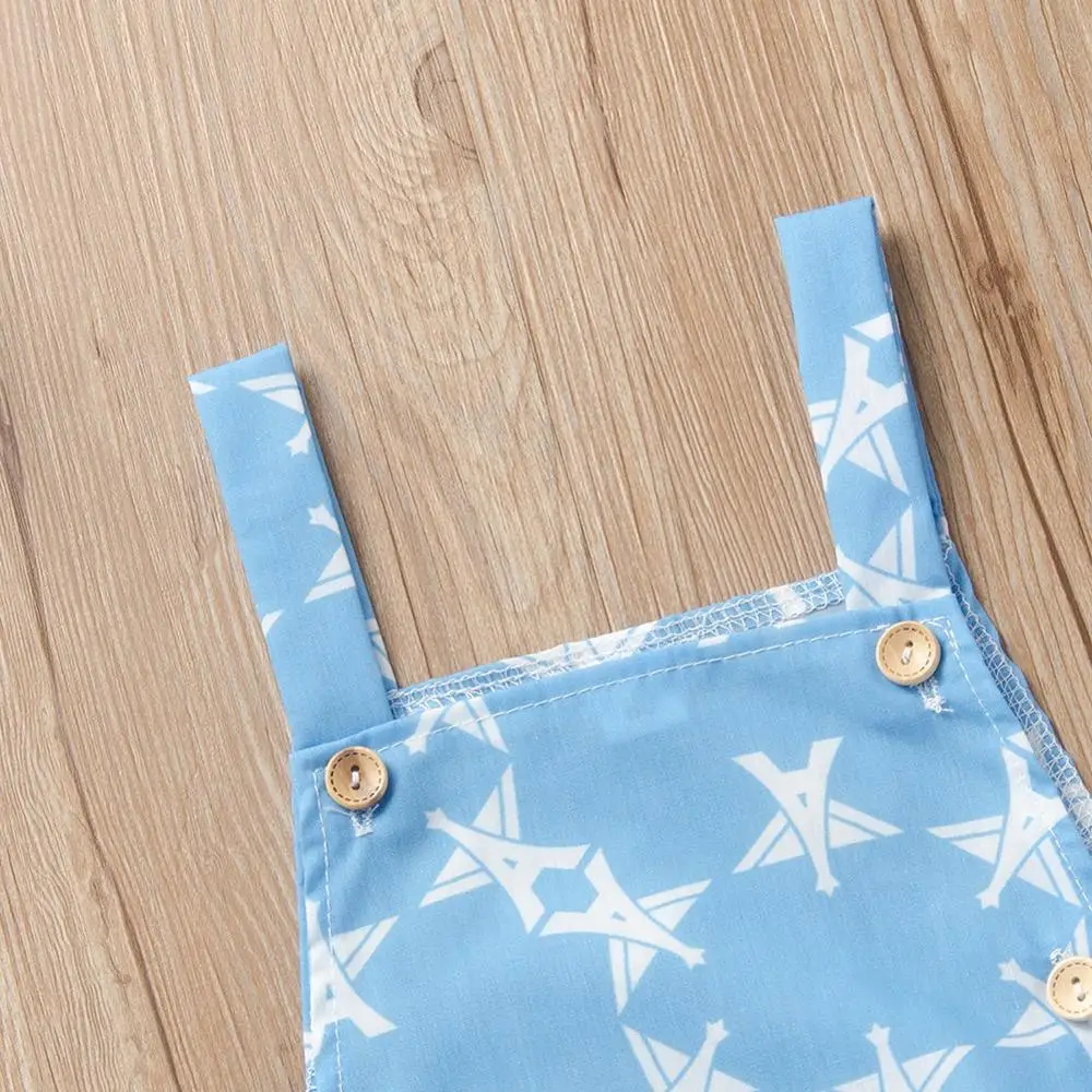 

Summer Baby Cotton Cartoon Sleeveless Print Sling Rompers