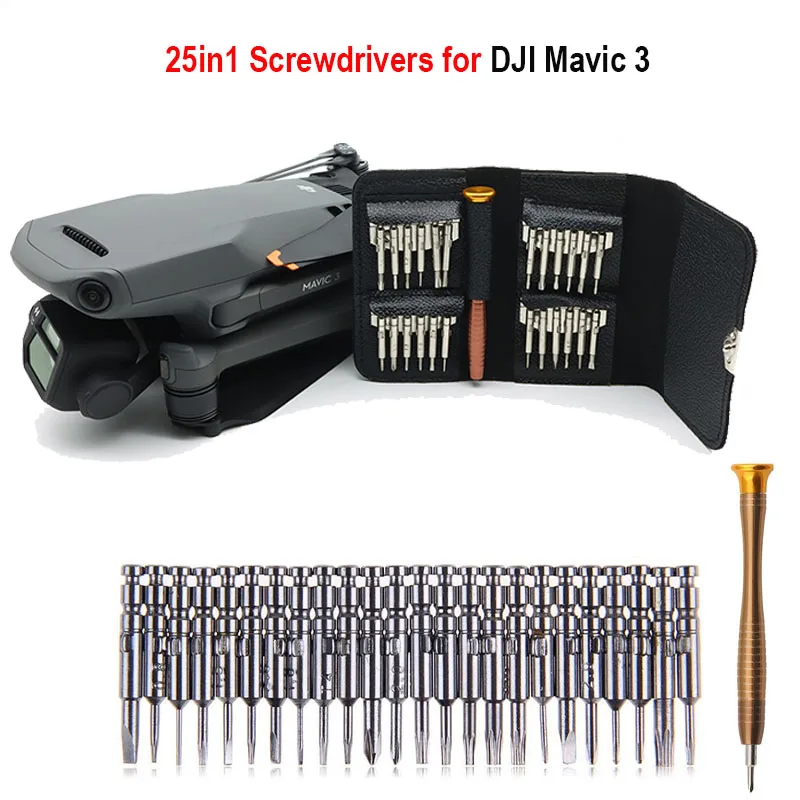 

25in1 Screwdrivers Screw Bolt Driver Repair Tool Kit for DJI Mavic 3/ Pro Air Spark Inspire Phantom serie Drones