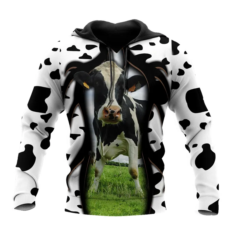 

Beautiful cow pattern 3D full print men's top hoodie unisex street pullover zipper hoodie fashionable casual sweatshirt outfit
