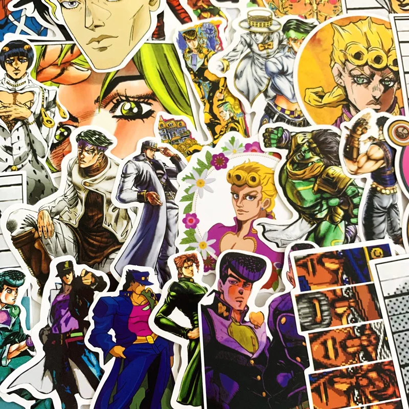 50pcs/set Anime JoJo Bizarre Adventure Stickers Cosplay Accessories Prop PVC Waterproof Cartoon Decal Sticker |