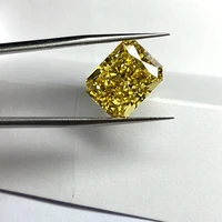 meisidian 6a 12x10 8 cts radiant ice crushed cut cubic zirconia vivied yellow diamond stone