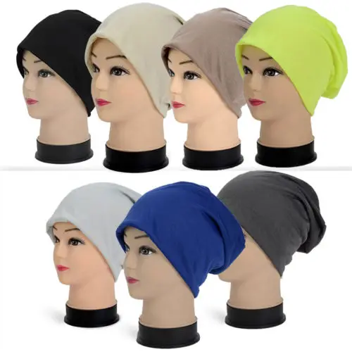 Unisex Women Men Knit Winter Beanie Outdoor Warm Ski Crochet Slouch Hat Cap Beanie Oversize Soft Casual Gray Blue Beige images - 6