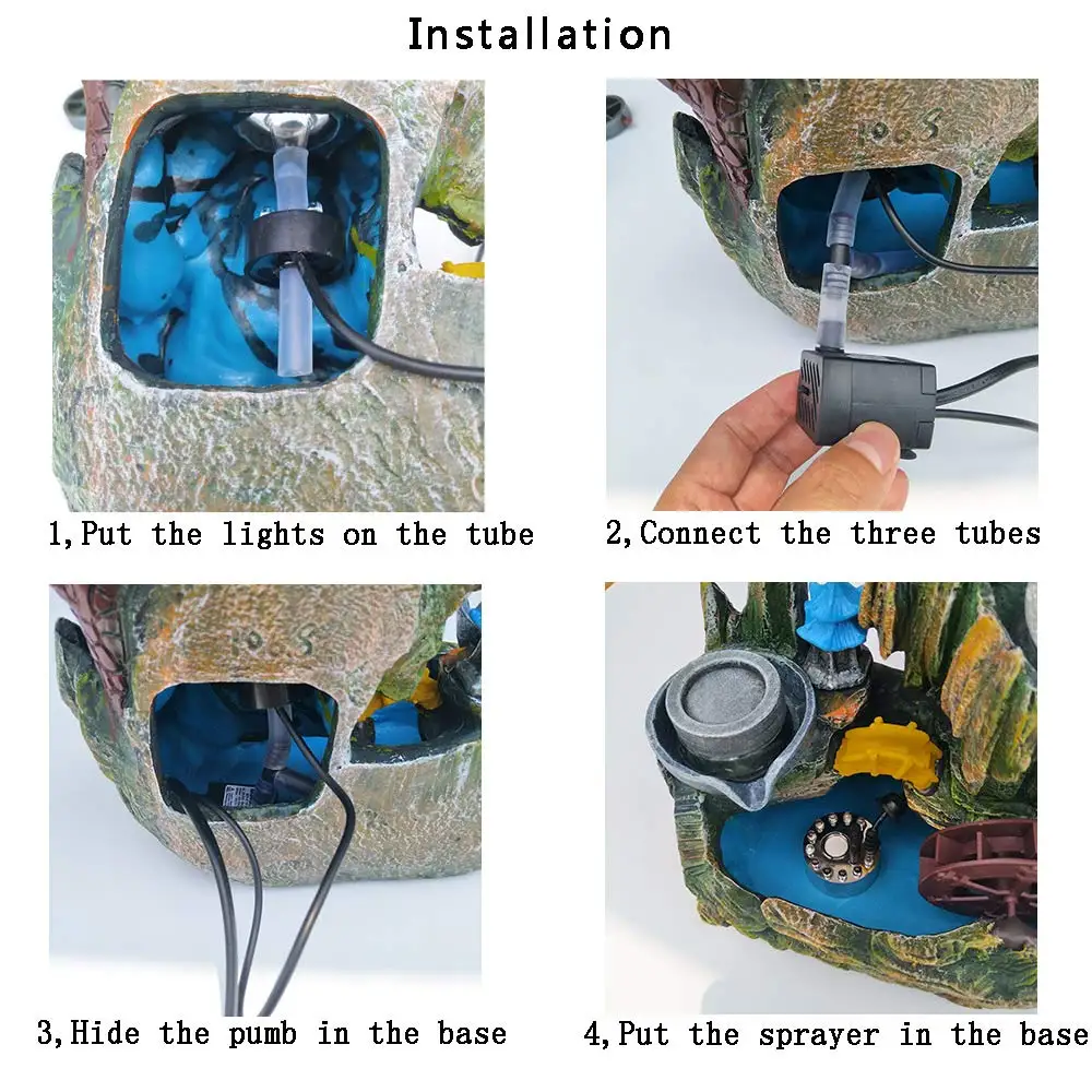 Настольный фонтан Крытый небольшой скалы горный каскадные водопады с