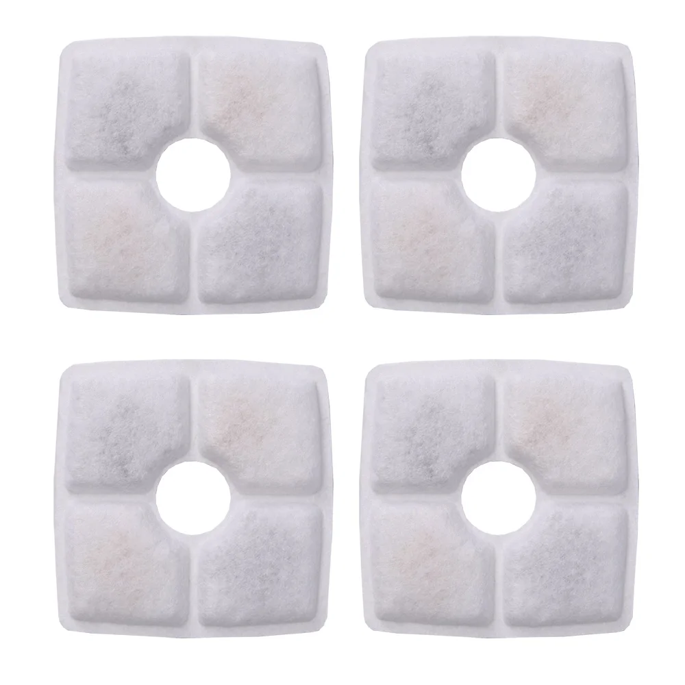 4PCS Activated Carbon Filter 2 Sponge For Automatic Cat Dog Fountain Water Feeder Replace Drinking Machine Accessories | Дом и сад