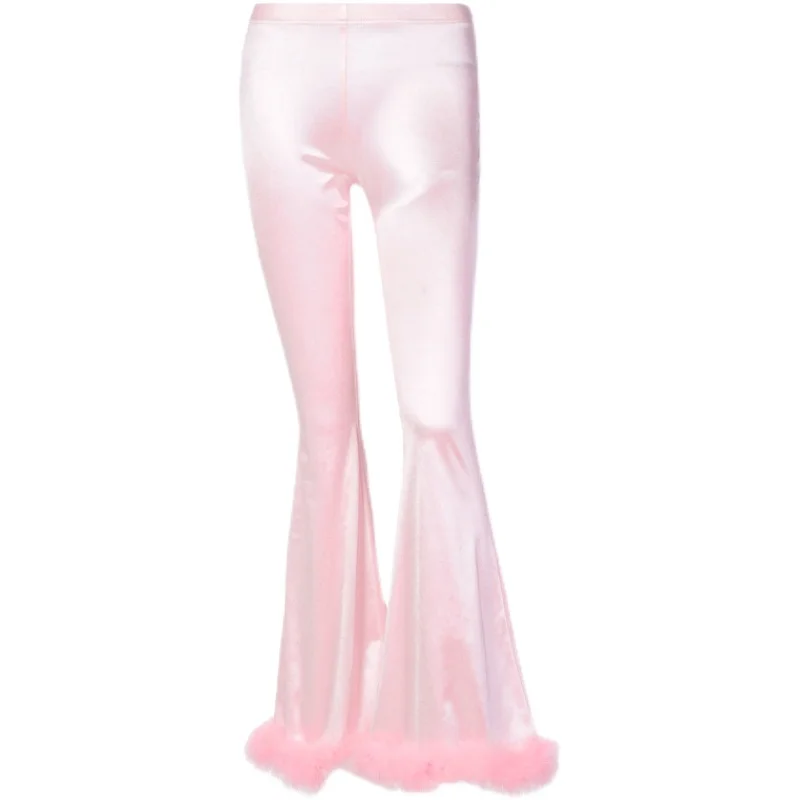 

Europe and the United States 2021 autumn and winter new fluffy horn leg casual pants