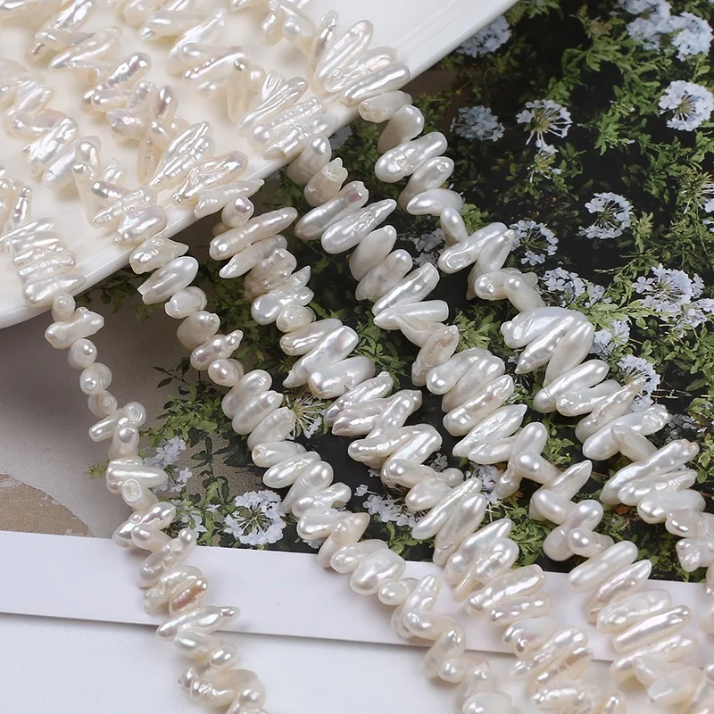 Китайский Натуральный 3-4 5 мм пресноводный белый длинный жемчуг бива свободная