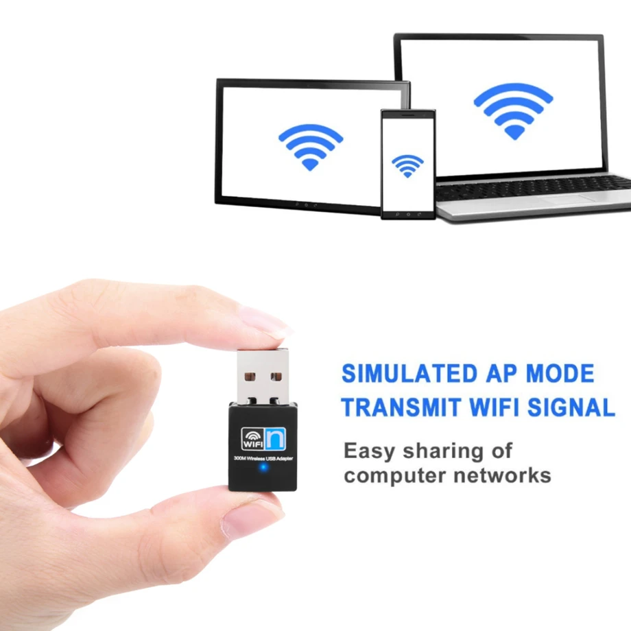 PzzPss мини USB Wifi адаптер 300 Мбит/с USB2.0 антенна Ethernet Dongle 802 11 n/g/b Enchufe Lan Comfas | Компьютеры