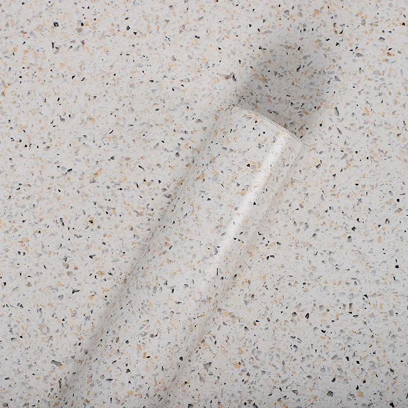 Водостойкая маслостойкая бежевая настенная бумага Terrazzo контактная ПВХ