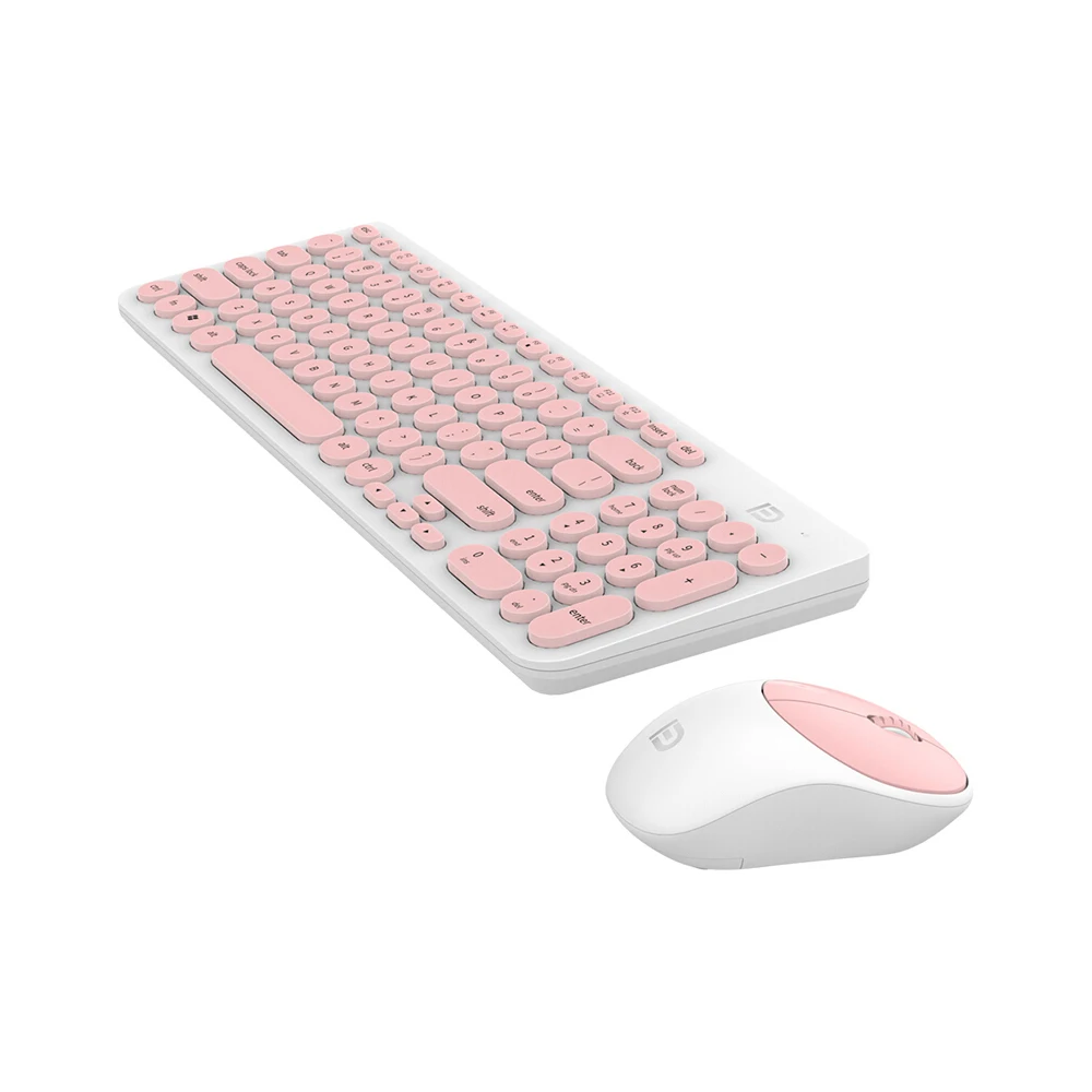Беспроводная клавиатура и мышь FD iK6630 2 4 ГГц милый набор круглых клавиш умная
