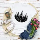 Женская футболка с модным принтом в виде горы, летняя футболка, топ, женская одежда, женская футболка