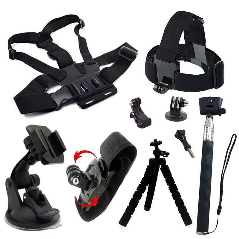 Аксессуары для Gopro hero 9 8 7 6 5 4 сеанса набор штатива монопод ремни крепление Go pro Xiaomi