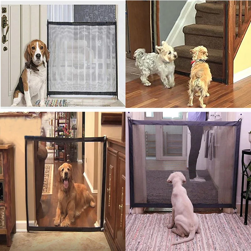 

Pet Barrier for Dogs Multifunction Dog Fences Indoor Cat Chien Net Enclosure Baby Safety Gate Portable Mesh Playpen Guard Pets