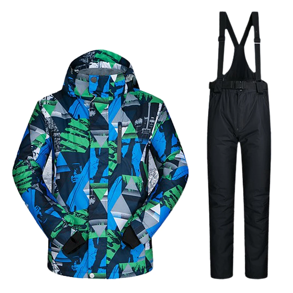 

Мужская лыжная куртка и штаны, комплект, горные зимние комбинезоны, зимние красочные