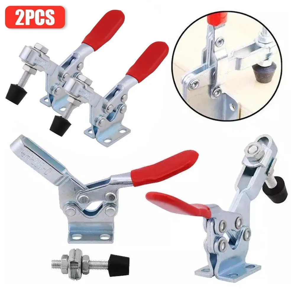

2pcs GH-225D Toggle Clamps 227Kg/500Lbs Holding Capacity Metal Horizontal Toggle Clamp Rod Arm Welding Machine Hand Tools Clamp